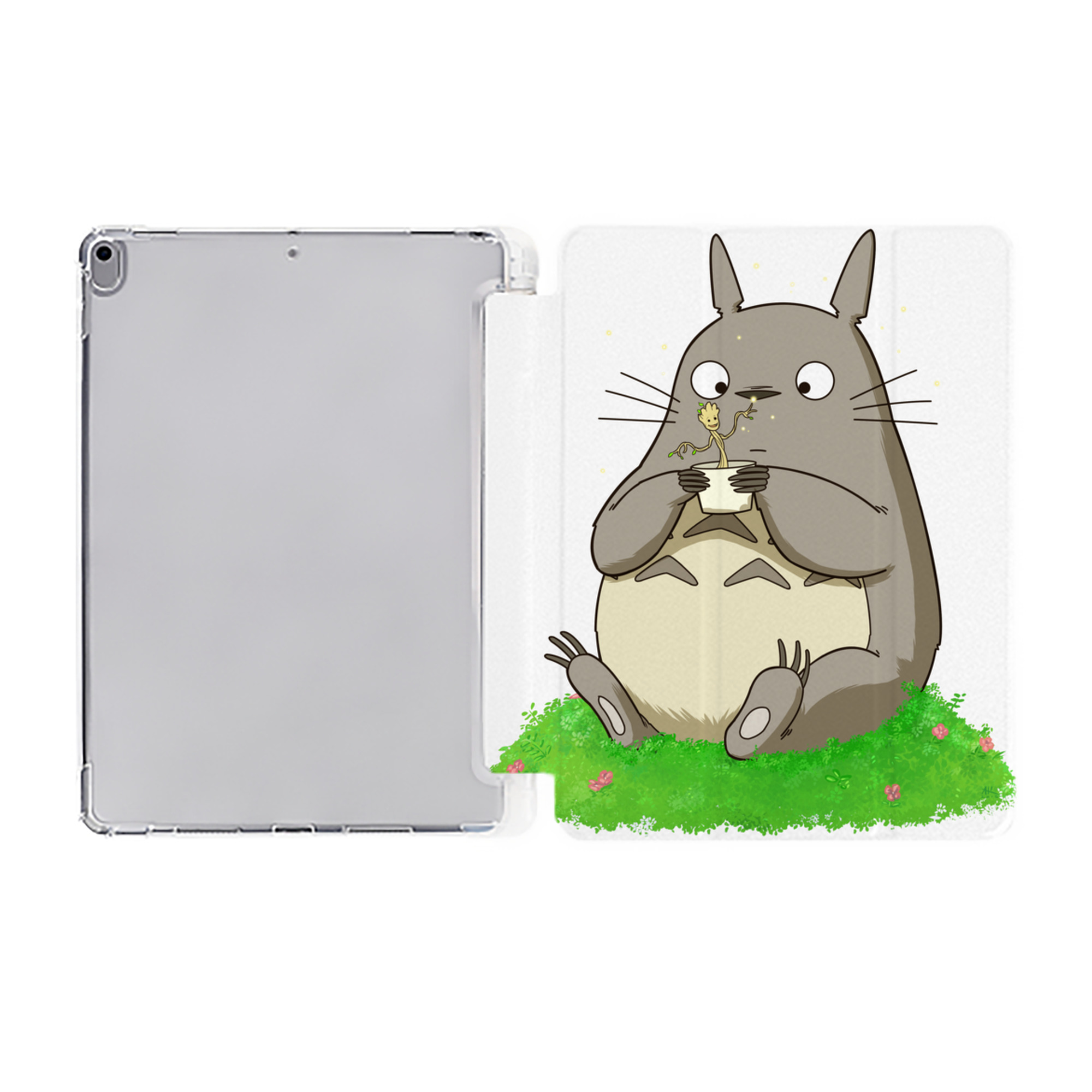 （画像用） となりのトトロ 草壁メイ 草壁サツキ My Neighbor Totoro Satsuki Kusakabe Mei Kusakabe IPad ケース ペン収納付き 三つ折りスタンド PUレザー×シリコン 対応機種9.5/10.5/10.9インチ